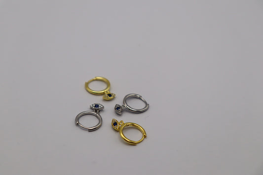 18K Turkish Eye Earrings