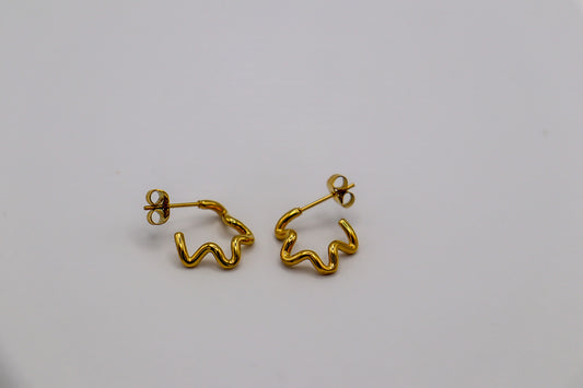 18K Waved Earrings