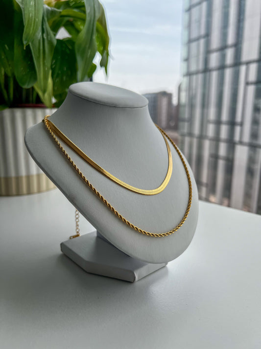 18K Rope Chain Layered Necklace